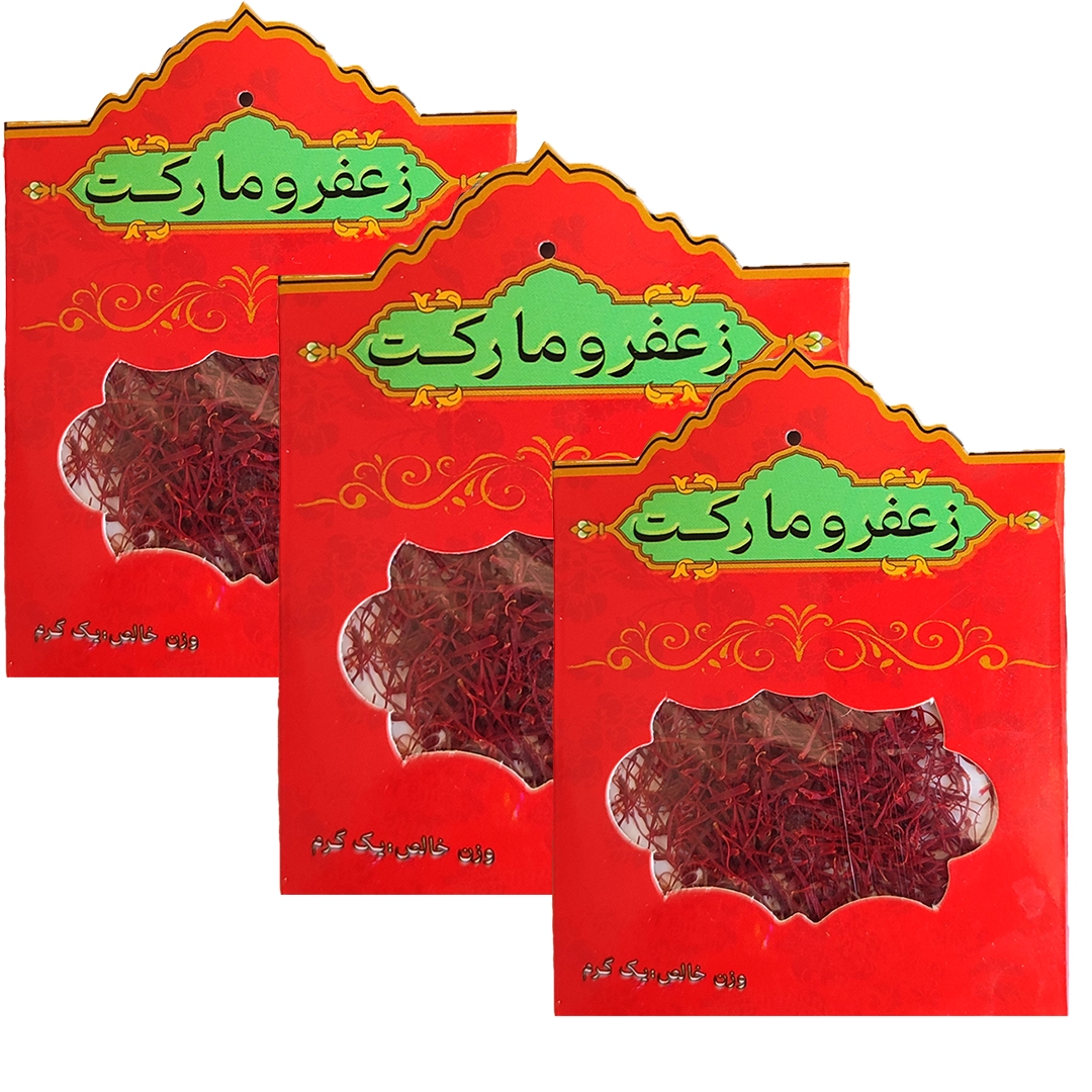 زعفران نگین سنتی زعفرومارکت -3 گرم - زعفران نگین طبیعی خشک - زعفرو مارکت